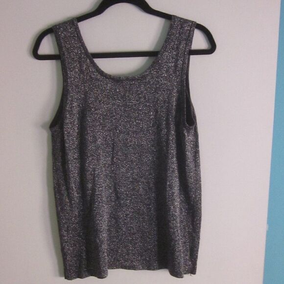 Sadimara  I Magnin  Womens Size M 1980's Vintage Black Sparkle Knit Tank Top - Picture 8 of 11